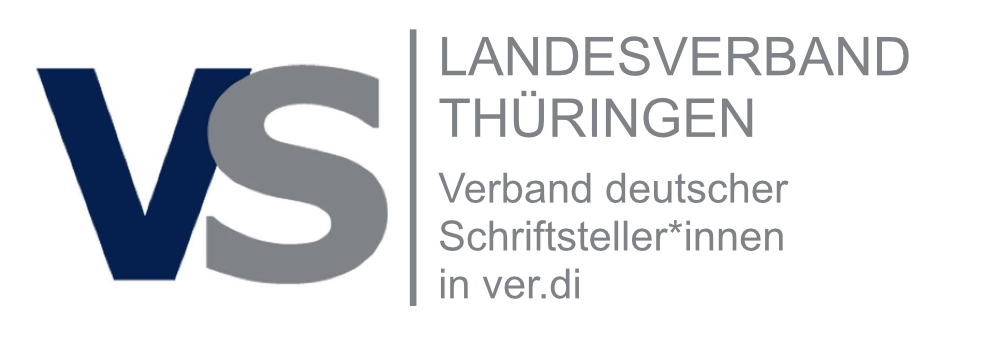 Logo mit Schriftzug VS (fett gedruckt) und Text Landesverband Thüringen Verband deutscher Schriftstellerinnen und Schriftsteller in ver.di